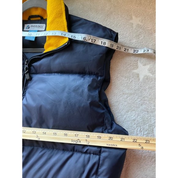 PHYS.SCi Men’s Sz.Small Puffer Vest  Down Fill blue & yellow Retro Y2K - Picture 4 of 8